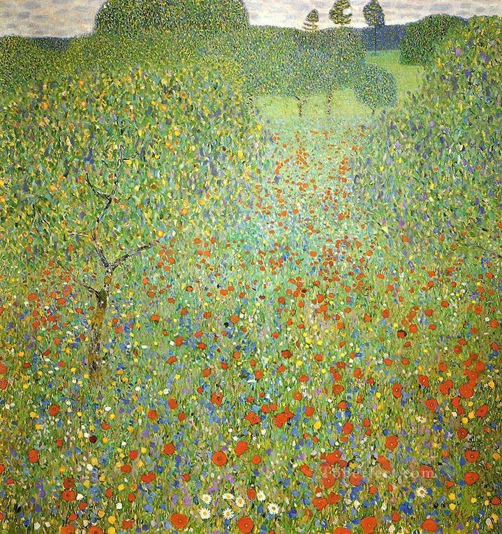 Mohnfeld Gustav Klimt paisaje flores austriacas Pintura al óleo